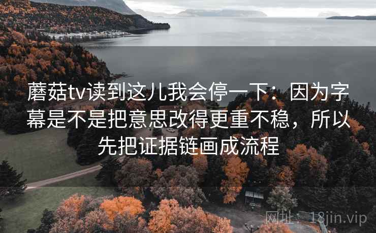 蘑菇tv读到这儿我会停一下：因为字幕是不是把意思改得更重不稳，所以先把证据链画成流程